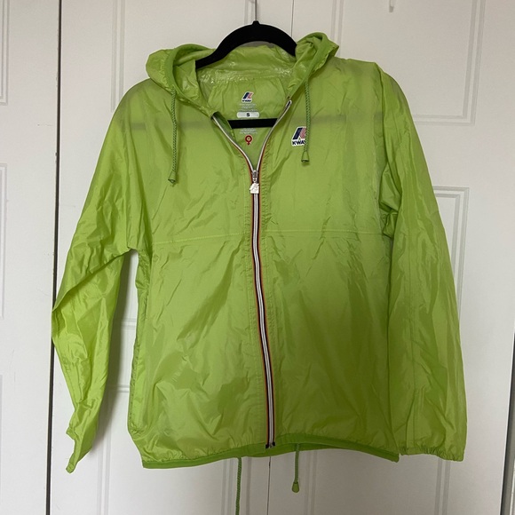 K-way packable jacket in yellow green | women US small - Picture 1 of 11